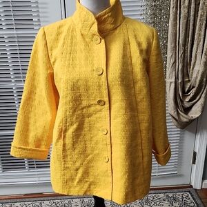 Linea by Louis Dell'Olio Textured Yellow Blazer